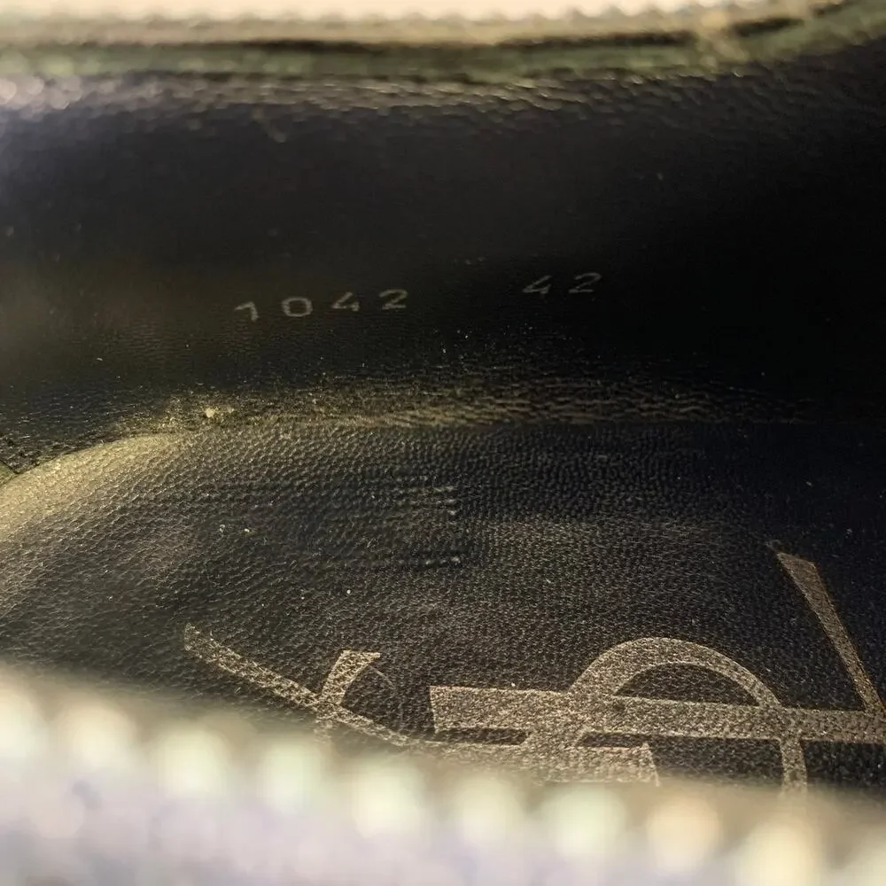 YVES SAINT LAURENT Size 9 Navy Wingtip Leather Cap Toe Lace Up Shoes